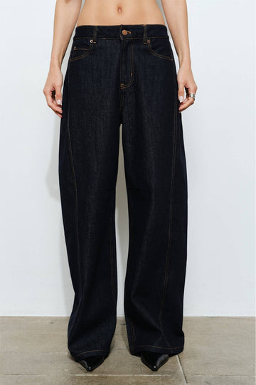Sculpted Wide Leg Dark Indigo Jeans