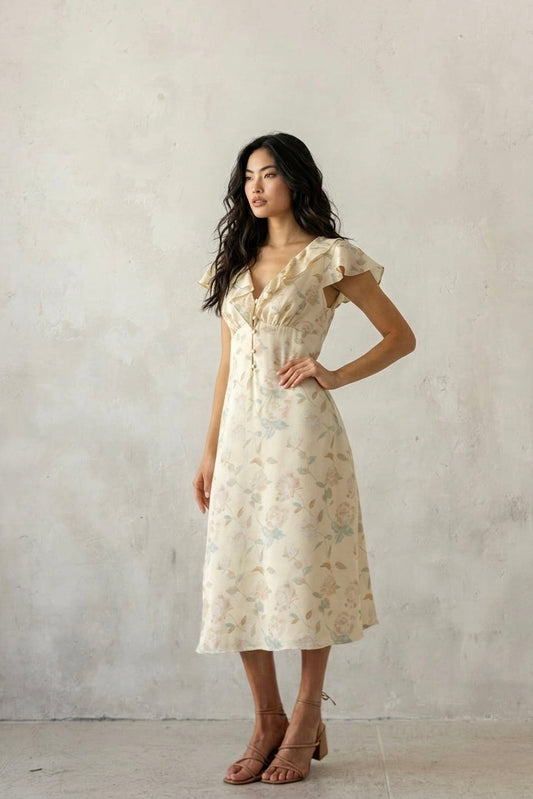 The Juliet Ruffle Midi Dress