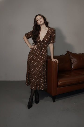 Polka Dot Print Maxi Dress