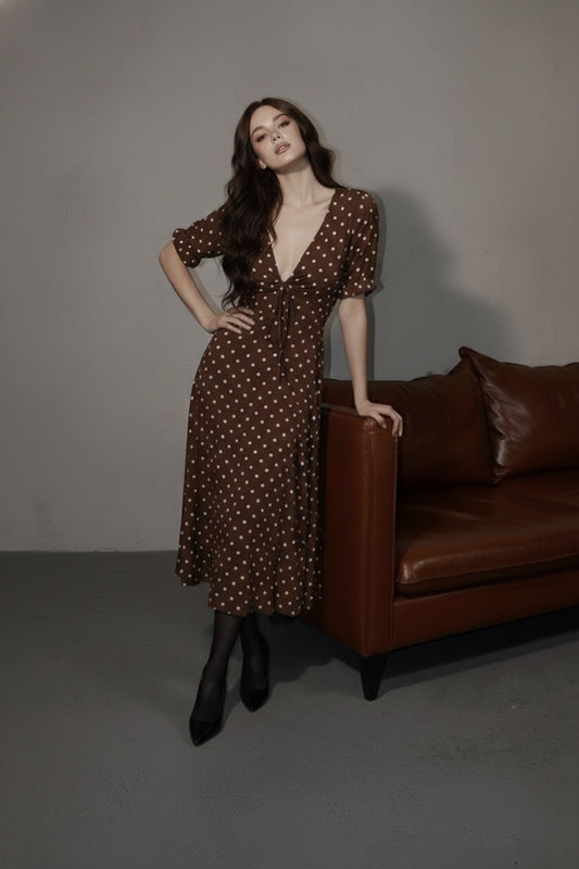 Polka Dot Print Maxi Dress