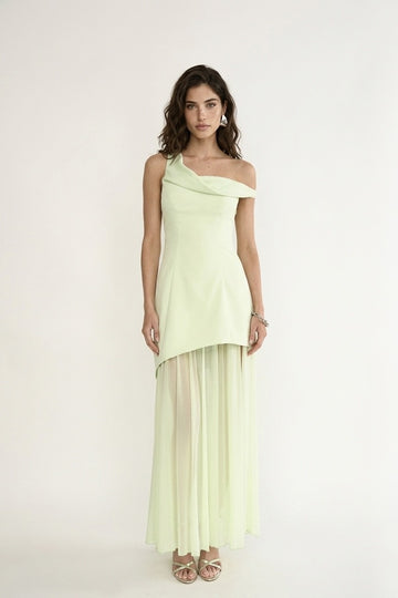 The Neon Limelight Illusion Maxi Dress