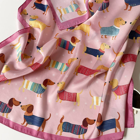 Project Sanctuary: Dachshund Sweater Print Bandana Scarf