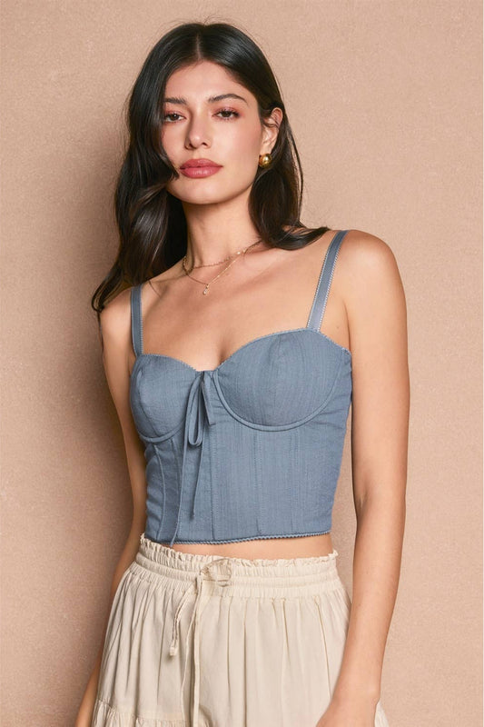 Kendall Picot Edge Corset Top