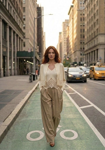 Sweater Tank with Lace Edge Detailing