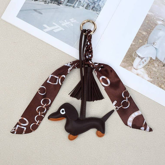 Project Sanctuary: Leather Dachshund Scarf & Tassel Keychain