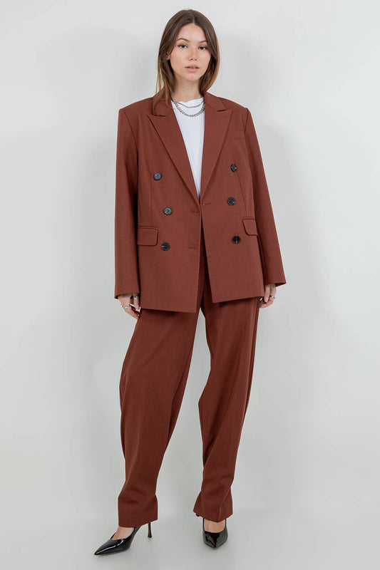 Shiloh Relaxed Oversized Double-Breasted Blazer