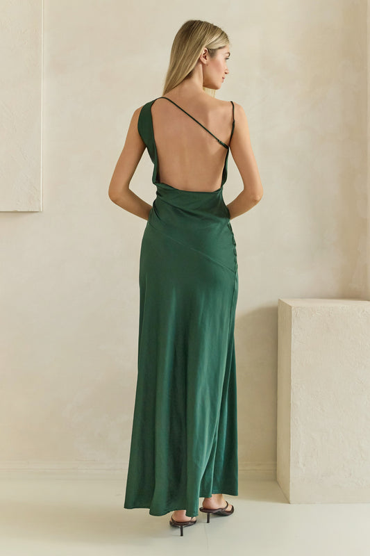 Anastasia Satin Cowl Neck Maxi Dress