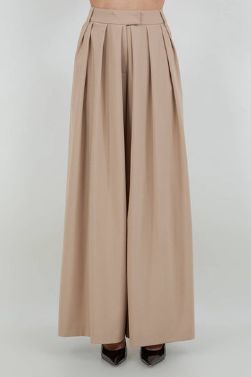 Wide Leg Pleated Soft Trousers