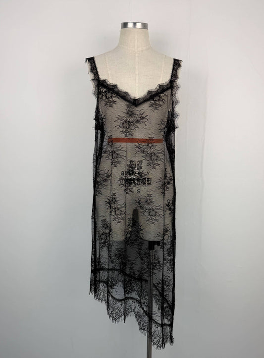 The Gia Asymmetrical Lace Midi Dress