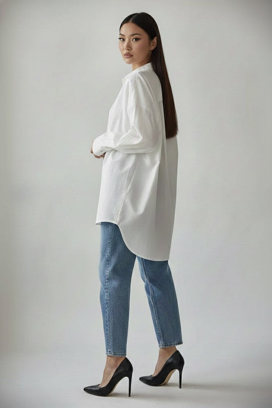Long Sleeve Oversized Modern Tunic Top