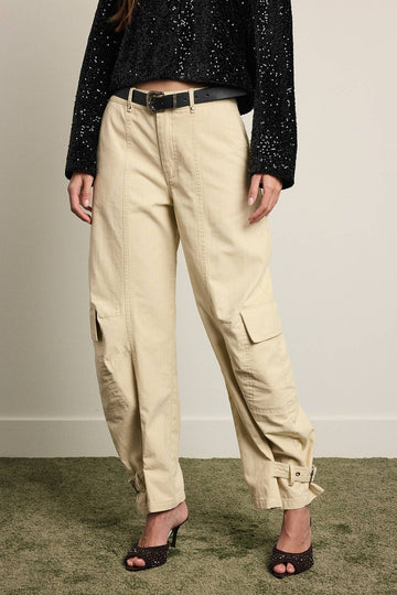 Adjustable Hem Curved Cargo Flight Pant