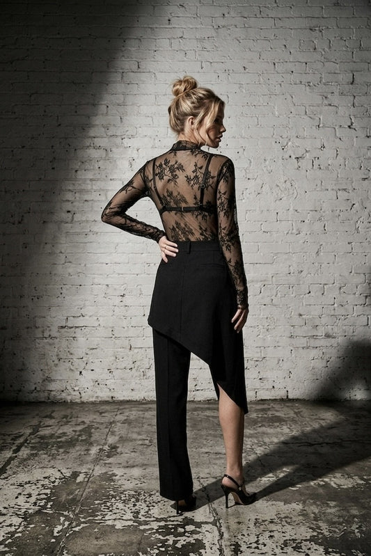 The Noir Theory Paradigm Split Monoleg Skirt Trouser