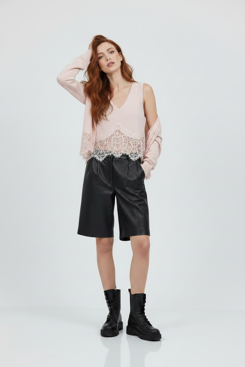9 – Blush cardigan off shoulder