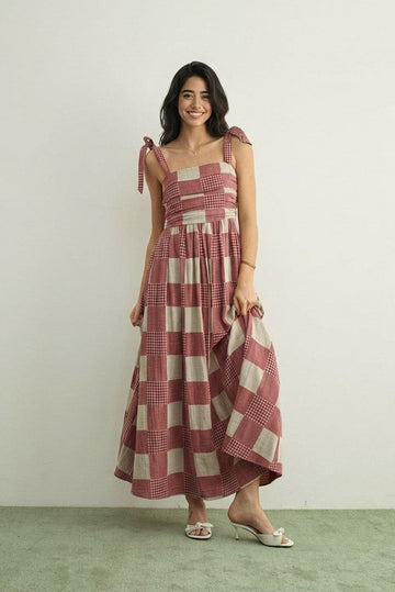 Amelia Patch Effect Maxi Dress