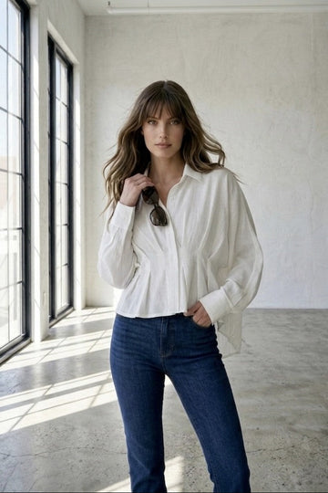 The Editorial Pleated Top