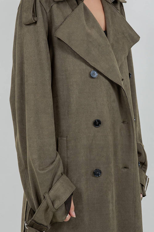The Rubee Suede Trench Coat