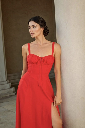 The Scarlet Alibi Lace-Back Midi Dress