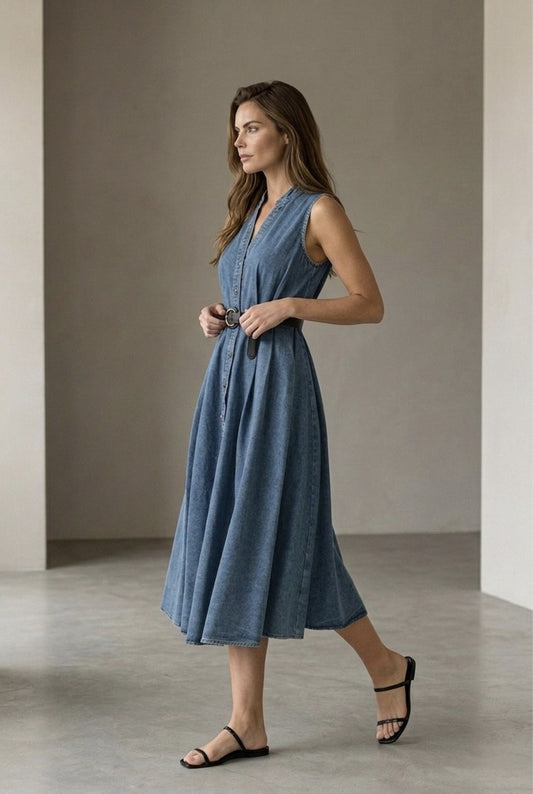 The Washed Denim Gallery Dress