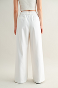 Pleated Wide Leg Trouser - Off White