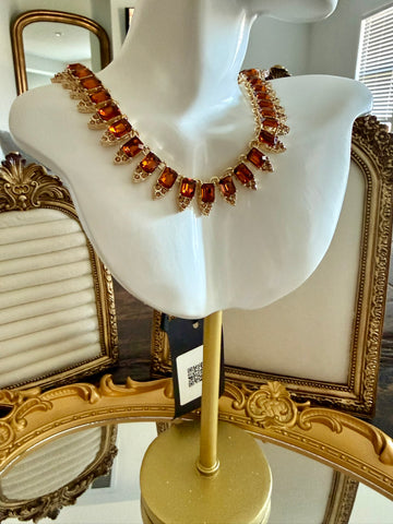 The Park Avenue Pavé Crystal Necklace (18K Gold-Plated)