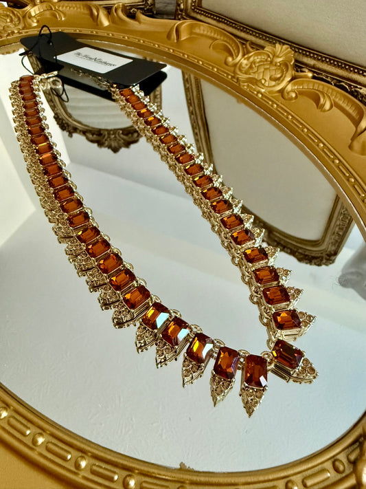 The Park Avenue Pavé Crystal Necklace (18K Gold-Plated)