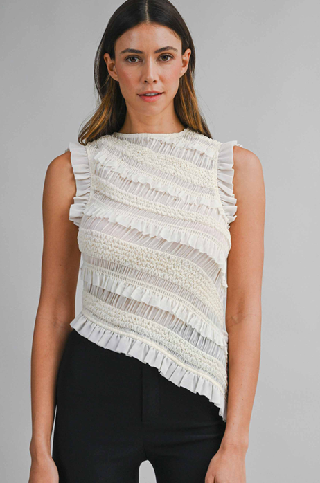 Sleeveless Ruffle Top