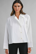 Modern Drop Hem Tailored Top - Off White