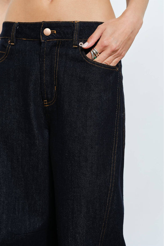 Sculpted Wide Leg Dark Indigo Jeans