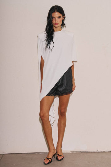 The Riley Longline Padded Asymmetrical Cape Top