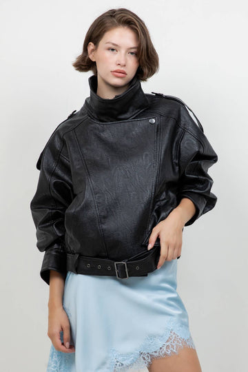 The Rori Oversized Leather Bomber Jacket