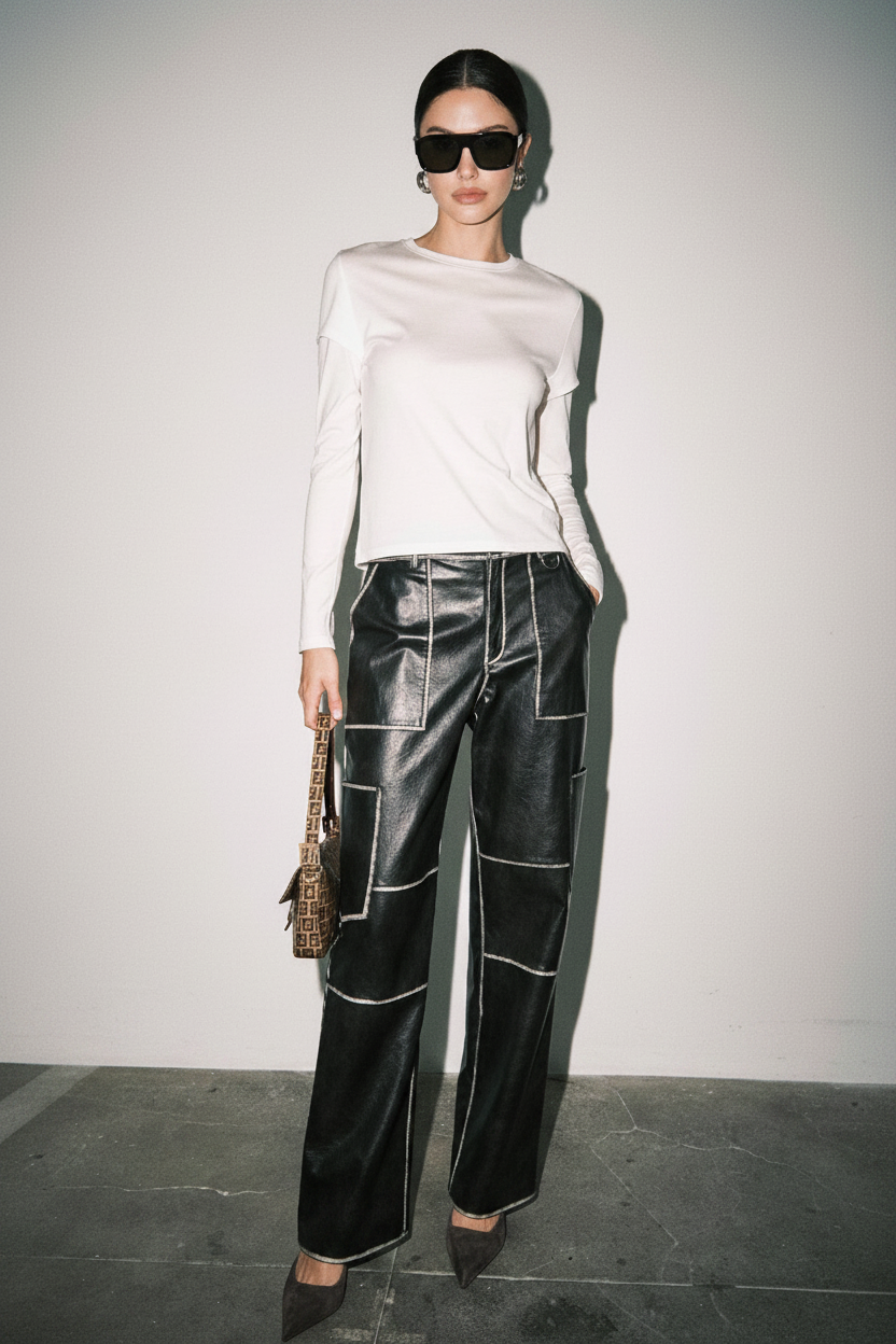 Ada Cargo Pants — Full Body Front