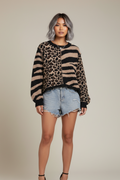Animal Print Sweater - Full Body Front