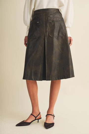 The Riley Inverted Pleat High-Waist Utility Skirt