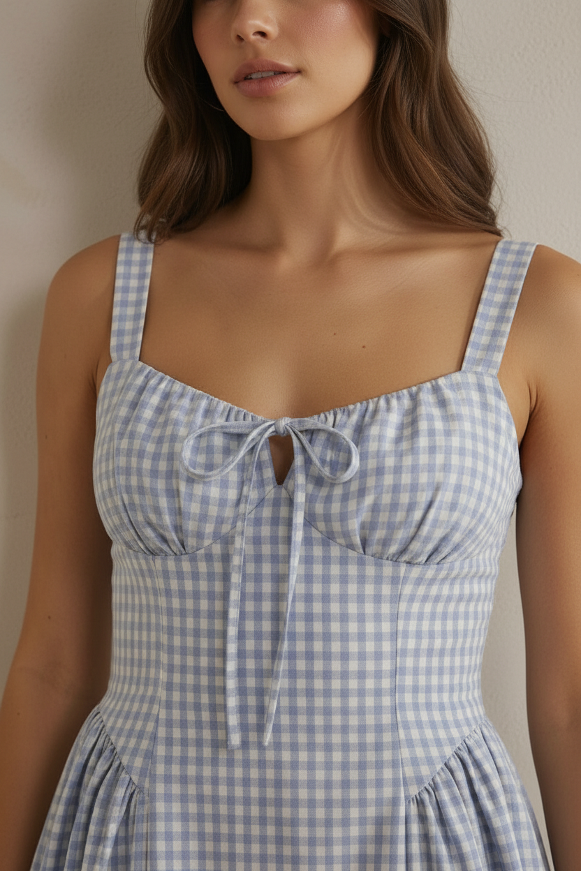 Blue Neckline Detail