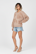 Blush Floral Sweater - Three Quarter