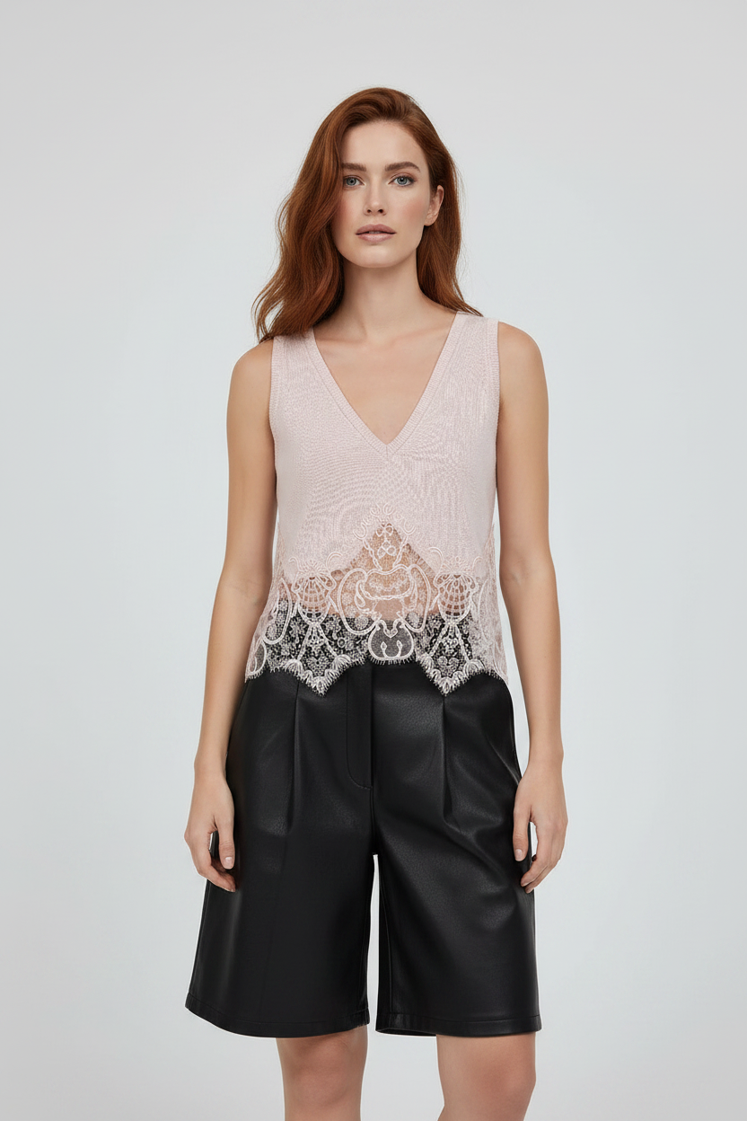 Blush – Front with shorts