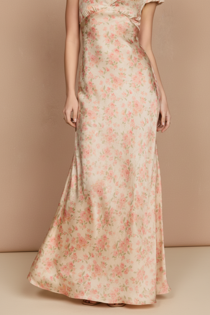 Botanical Maxi Dress – Skirt Close-up