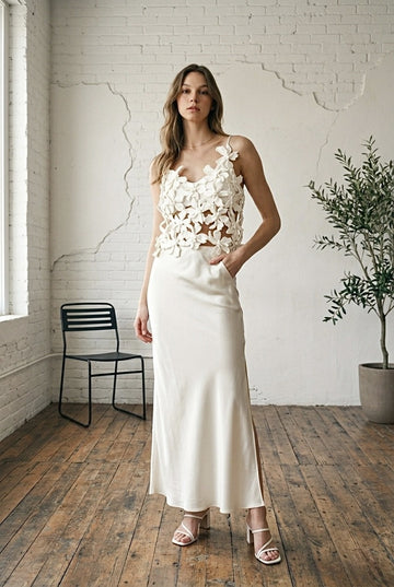 The White Theory Sculptural Bloom Top