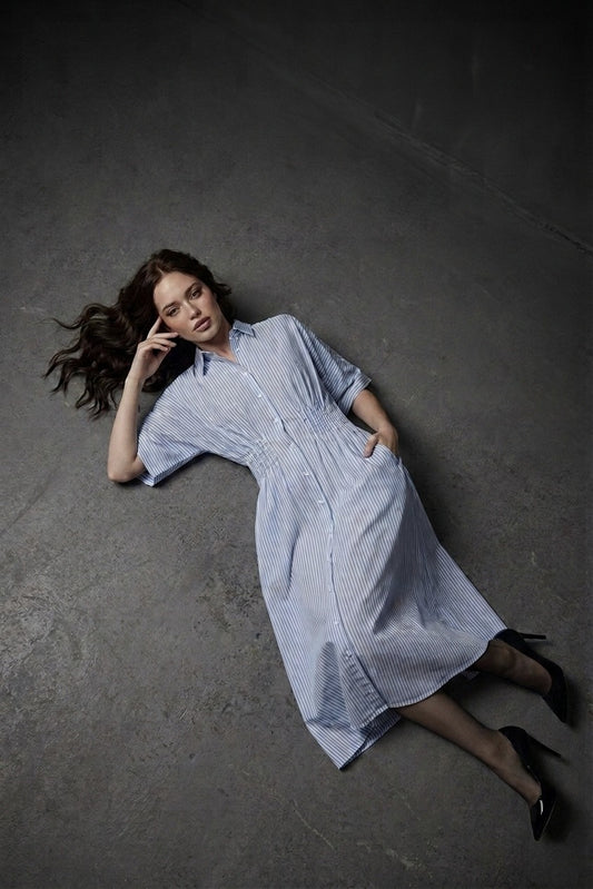 Silva Striped Yarn Dye Maxi Dress with Pockets