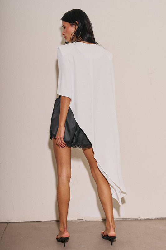 The Riley Longline Padded Asymmetrical Cape Top