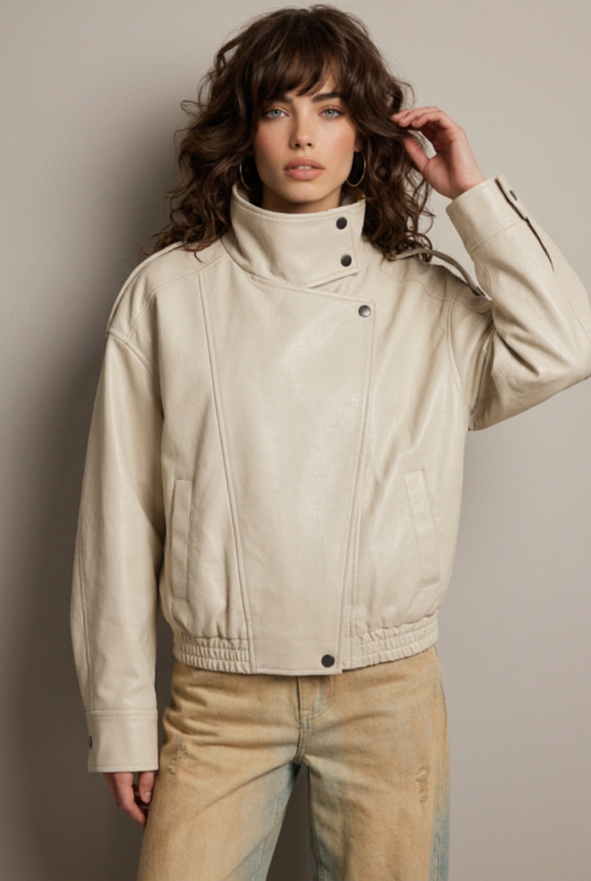 Closed jacket, close editorial portrait