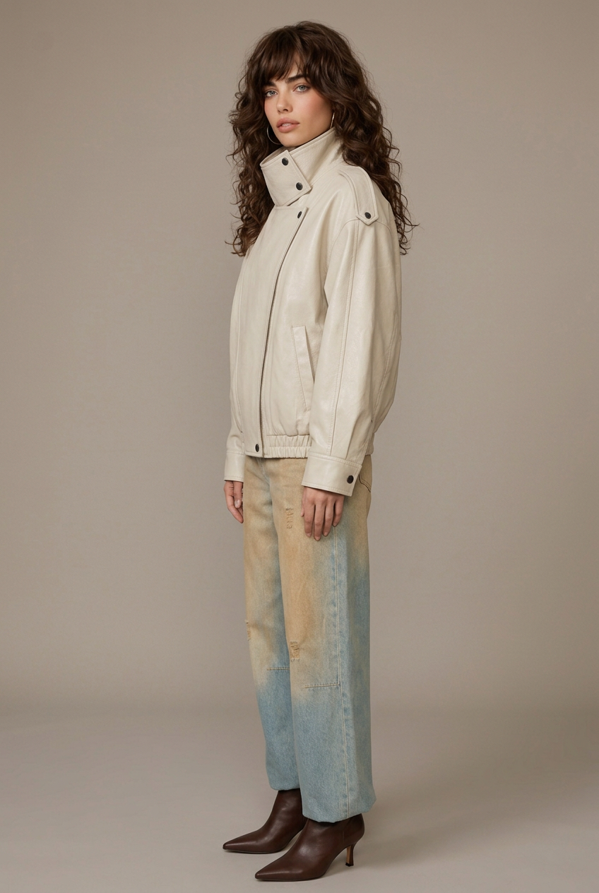 Closed-jacket side-angle pose