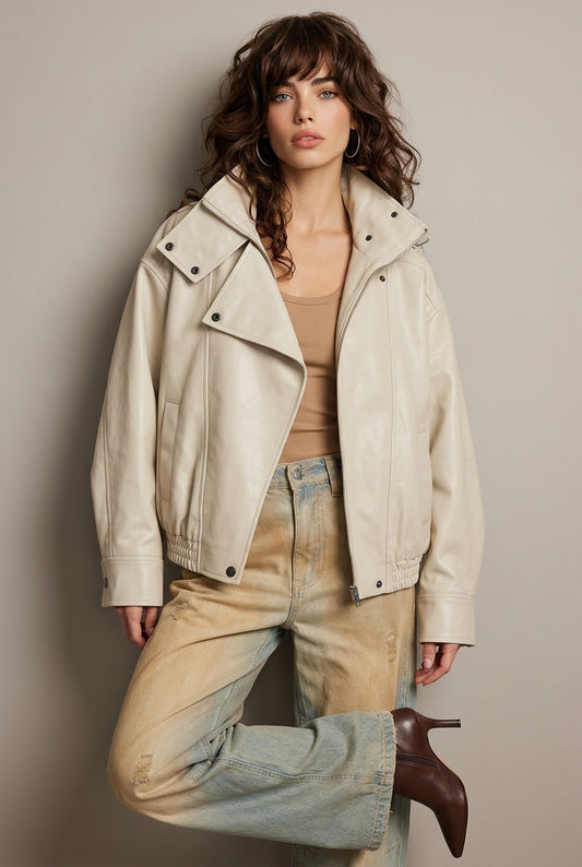 Corrected open-jacket leaning pose
