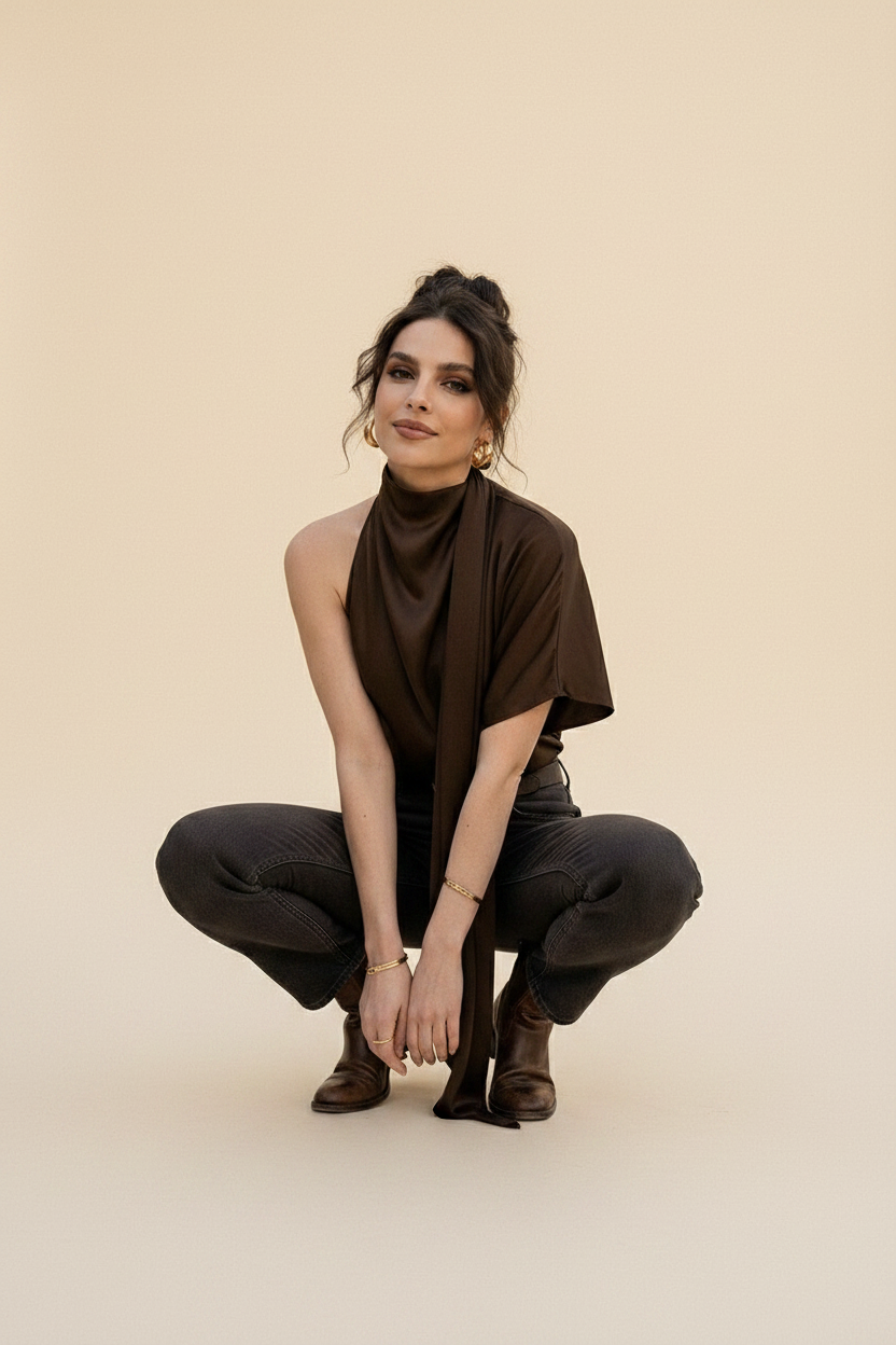 Crouching — unexpected editorial pose
