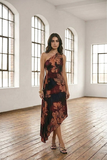 The Somerset Drift Asymmetrical Pleated Dress