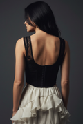 Detail – corset back, hook closure & lace panels