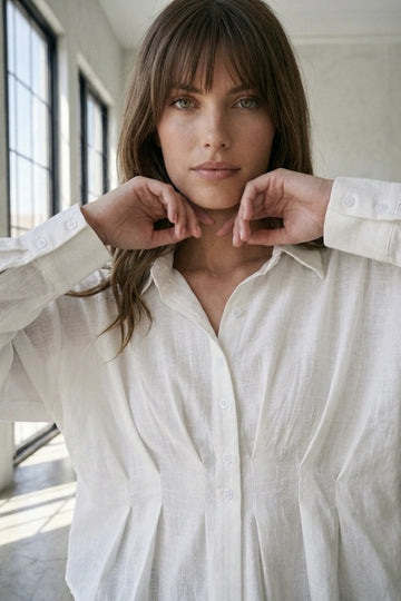 The Editorial Pleated Top