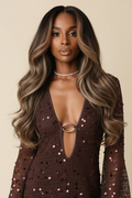 Ember Sequin Mini Dress - Neckline Close-Up