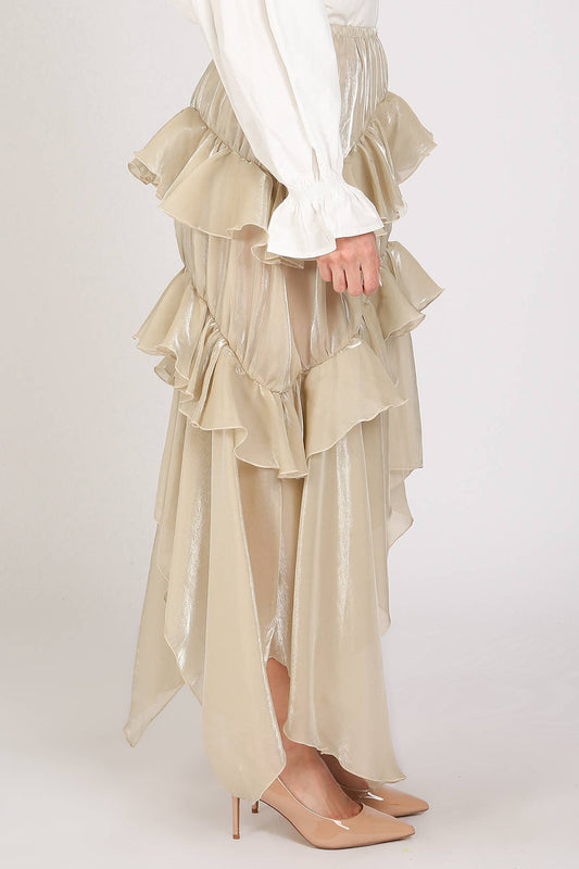 The Glossy Tiered Organza Handkerchief Skirt