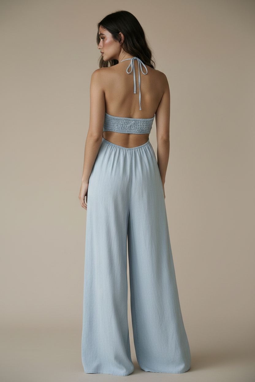 Full body back view, open back + side gaps